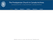 Tablet Screenshot of presbyterianarchives.ca